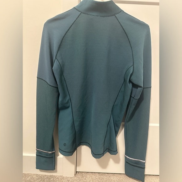 Lululemon Teal Ribbed Running Half Zip Sweater Jacket Size 8 Women’s - Picture 9 of 14